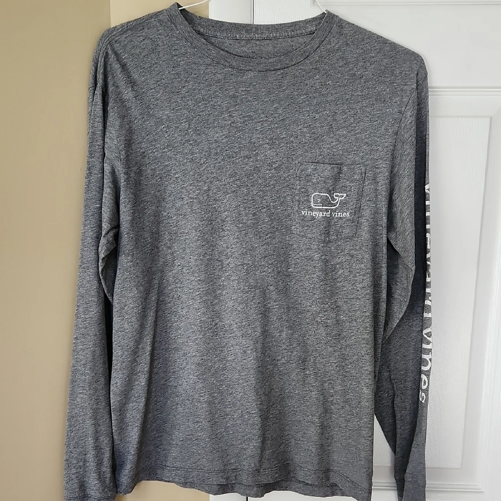 Vineyard Vines Men's Grey Long Sleeve Tee, Small